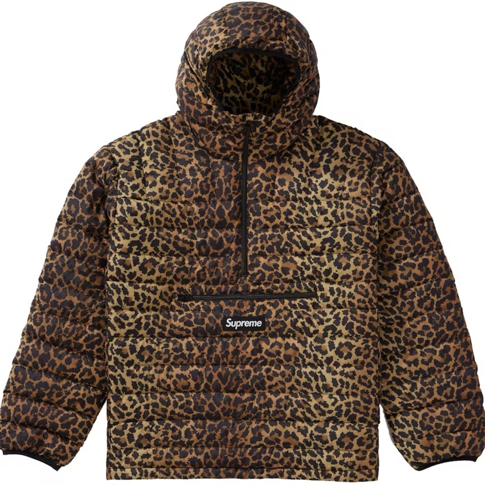 Supreme Brown and Black Leopard Print Puffer Jacket